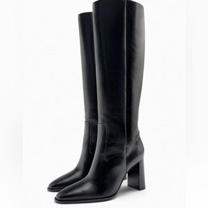 ZARA heeled knee high boots 9